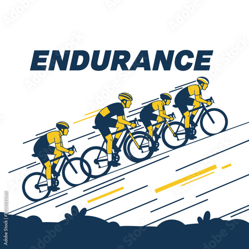 Cyclists Racing Upward Depicting Athletic Endurance, Triumph, and Competitive Spirit In Sport