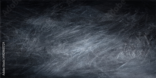 A dark grunge texture featuring mist and smoke on a black background creates a mysterious night storm pattern with blue light steam and fog across a blank space design