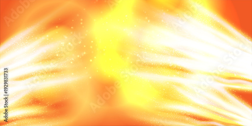 Vibrant abstract orange and yellow gradient visual with smooth flowing lines and light ray accents. Creates a calming, modern look perfect for digital backgrounds,