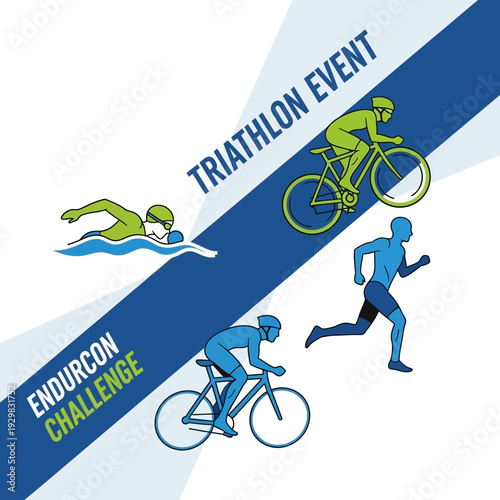 Depicting A Dynamic And Energetic Triathlon Event And The Thrilling Endurance Challenge