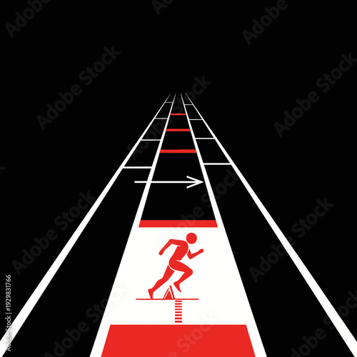 Depicting A Determined Athlete's Sprint Down A Track Suggesting Perseverance and Achievement