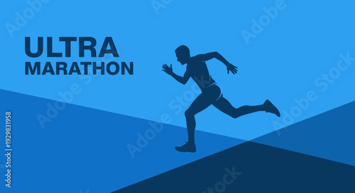 Depicting A Silhouette Runner During An Ultra Marathon Competition Or Endurance Event