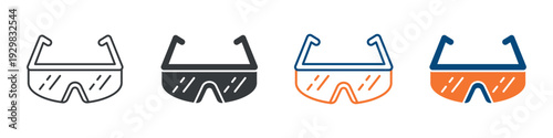 Safety Glasses Icon Set Multiple Style Collection