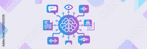 AI powered media integration icon sheet – Perfect for tech blogs, software development, or digital media.