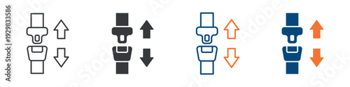 Safety Belt Icon Set Multiple Style Collection
