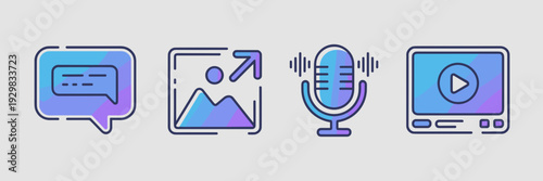 LLM interface vector icon set – Ideal for AI apps and UI design.