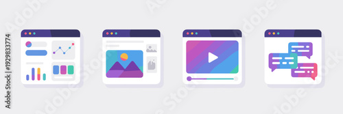 Enterprise AI dashboard icon collection – Suitable for web design.