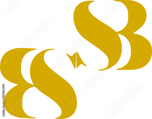 The design uses a minimalist, symmetrical approach with sharp, flame-like curves, conveying a sense of luxury, creativity, and modern branding. Perfect for high-end corporate identities, fashion label