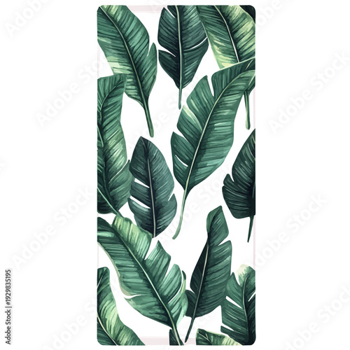 Beach Towel Flat Design, clipart vector in watercolor style with flowing brushwork, isolated on a white background.