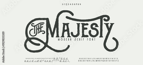 MAJASTY Modern Serif Font with a big set of ligatures and alternates, this typeface can be used for logos as well as for many other purposes.