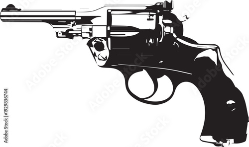 Classic Webley Mk VI revolver with break-top barrel vintage silhouette.