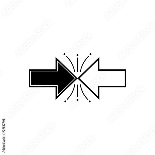 Black and white arrows crossing.