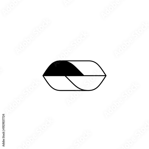 Black and white capsule pill icon.
