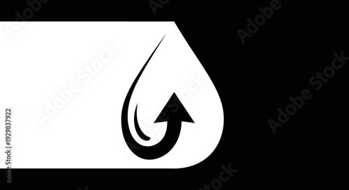 Black and white upward arrow symbol.