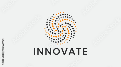 Modern Innovate Logo Design with Abstract Circular Dot Technology Concept