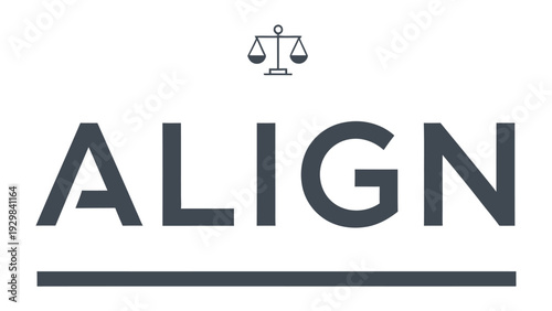 Corporate Identity: The word ALIGN stands prominently, complemented by a subtle emblem of scales, embodying a vision of clarity, balance, and precision. This logo symbolizes harmony and structure. 