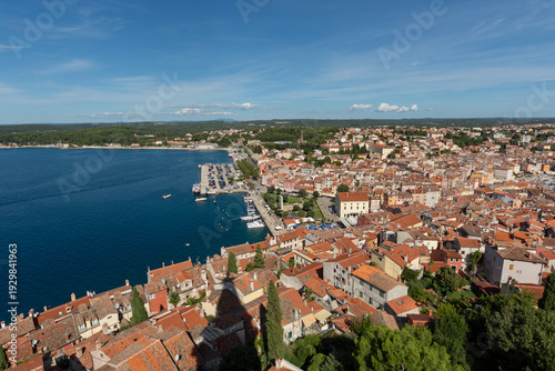 Aerial View of Rovinj Old Town and Adriatic Sea