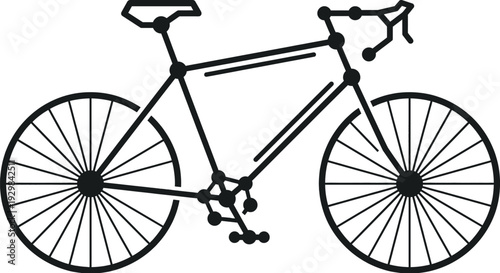 Bicycle icon with minimalist chemical bond structure design