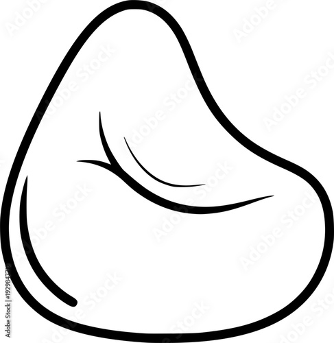 bean bag chair icon vector line art

