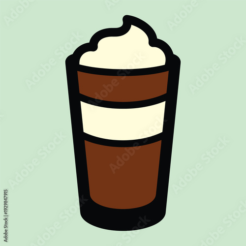 Layered Coffee Drink in a Glass.