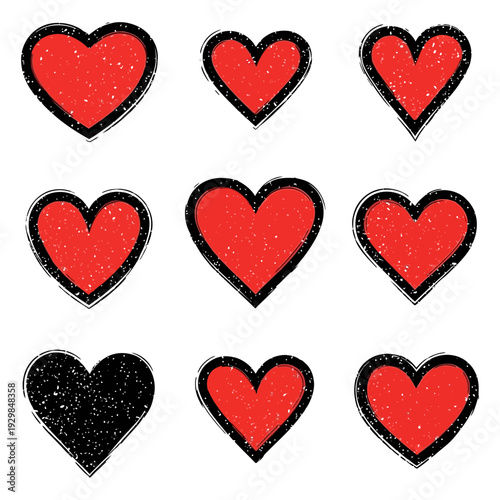 set of hearts vector illustration