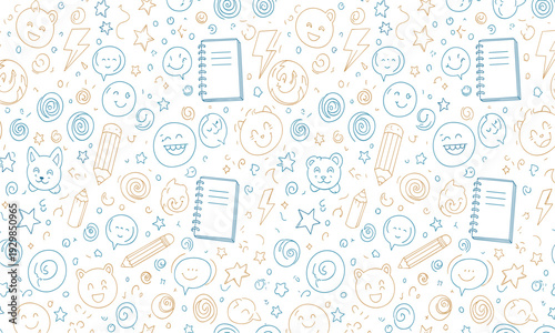 A colorful and intricate pattern of various symbols and shapes