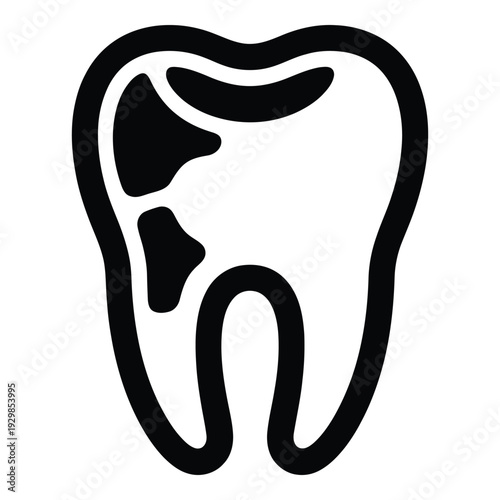 Icon of a tooth with decay, representing dental problems