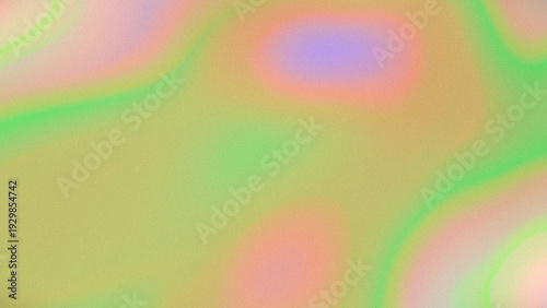 Soft blurred gradient texture with flowing organic shapes in lime green, peach, pink and violet tones. Smooth mesh transitions create dreamy neon backdrop for modern website, branding, digital design