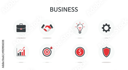 Set of 8 business icons vector