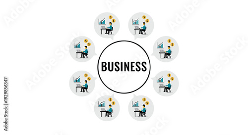 Set of 8 business icons vector