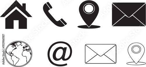 Collection of contact and location icons