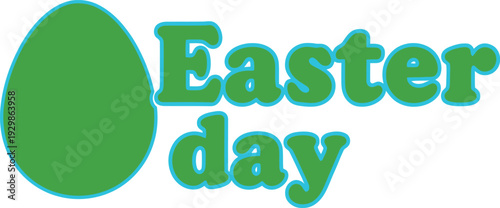 Easter day celebrations with green easter egg decoration