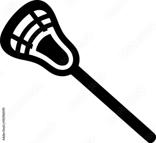lacrosse stick glyph flat vector icon
