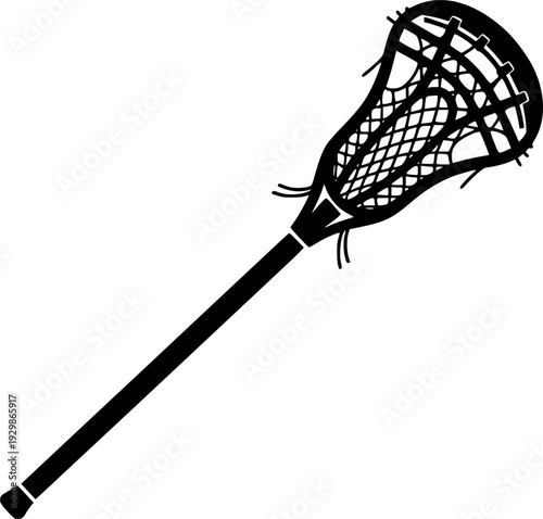 lacrosse stick glyph flat vector icon
