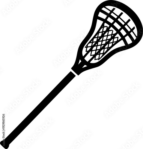 lacrosse stick glyph flat vector icon
