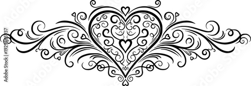 Filigree curly Calligraphic Heart, Fancy Line Flourishes Swirls hearts, curve romantic love separator, Valentines Day divider flourish Swirl, Calligraphy Flourish lettering header hearts ... See More
