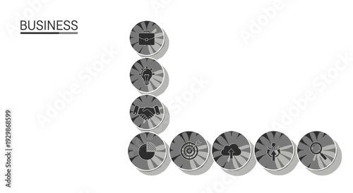 Set of 9 business icons vector