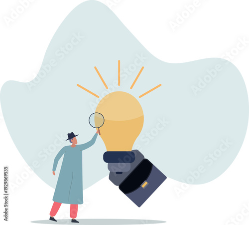 Finding idea, solution or search for new opportunity, discover new invention idea, creativity, innovation or curiosity concept.person's life situation and his activities.