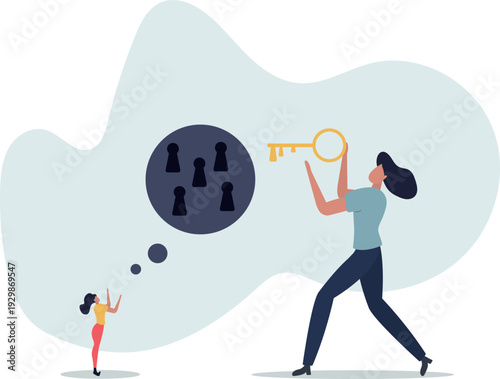 Business support or help to solve problem, clear and unblock work obstacle or key to unlock business idea concept.person's life situation and his activities.