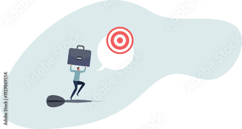 Aiming for target or goal, determination and strategy to reach target and achieve business success, aspiration and direction to win and victory.person's life situation and his activities.