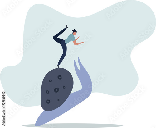 Slow growth, inefficient or stupid mistake.person's life situation and his activities.