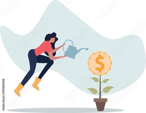 Investing in growth stock, entrepreneur growing business or profit from investment concept.person's life situation and his activities.