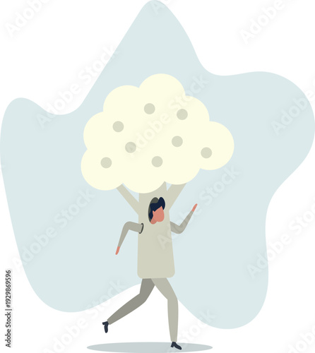 Man in a cauliflower suit. Vegetables and vitamins concept.