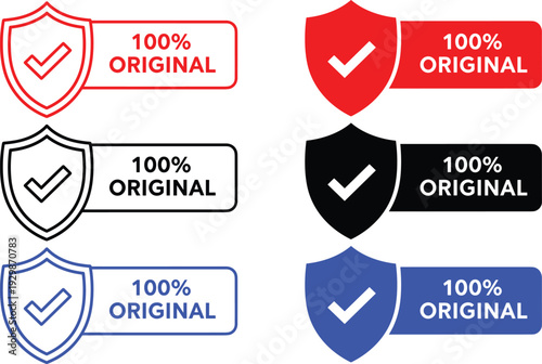 100% Original badge with checkmark shield for authenticity product guarantee