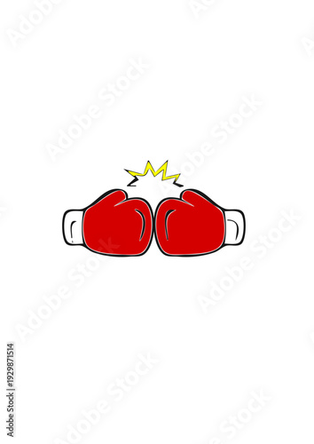 GUANTES DE BOXEO ROJO IMAGEN VECTOR LUCHA
