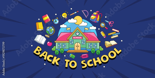 Fun back to school doodle element vector illustration