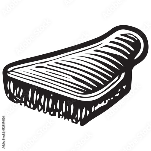 Vintage Pet Grooming Comb Brush Engraving Illustration Animal Fur Care Hygiene Pet