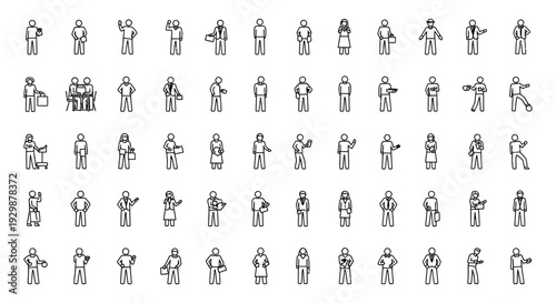various people icons set in different poses and actions