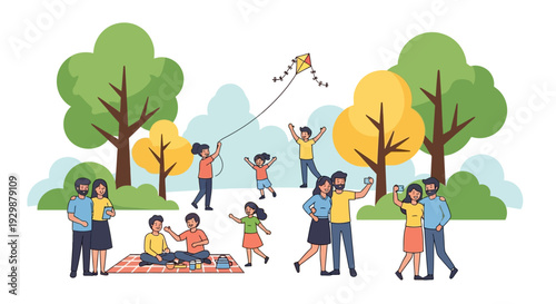 Illustration of a smiling Earth character surrounded by diverse people celebrating International Day of Happiness with colorful and joyful design elements.