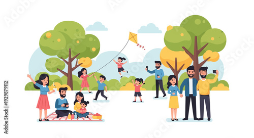 Illustration of a smiling Earth character surrounded by diverse people celebrating International Day of Happiness with colorful and joyful design elements.